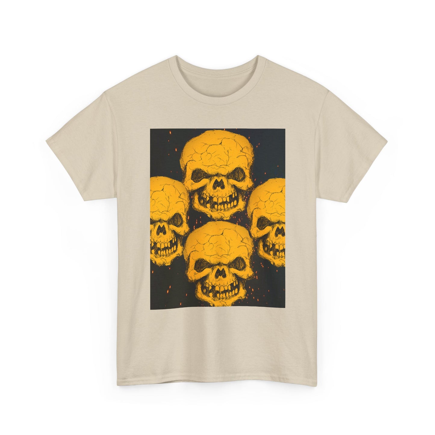 Halloween Skull  Graphic Tee, Unisex Heavy Cotton Tee, Graphic T-Shirt, Casual Wear, Unique Halloween Style, Perfect for Parties