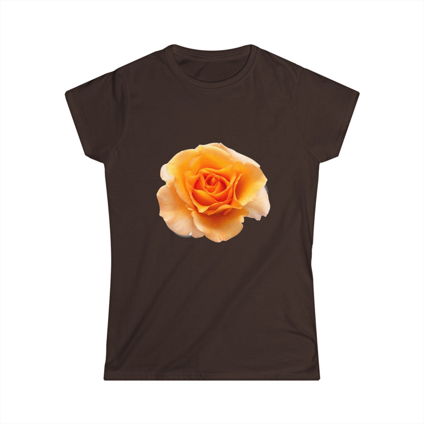 Women's Single Peach Rose Floral T-Shirt - Softstyle Tee with Delicate Yellow Rose, Perfect for Spring Outings, Mother’s Day Gift, Casual Wear, Flower [...]