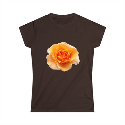 Women's Single Peach Rose Floral T-Shirt - Softstyle Tee with Delicate Yellow Rose, Perfect for Spring Outings, Mother’s Day Gift, Casual Wear, Flower [...]