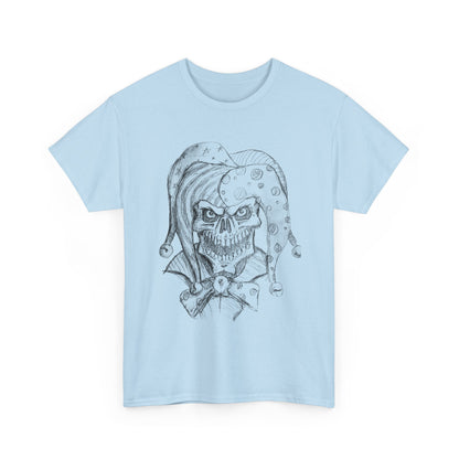 Skull Jester Sketch T-Shirt — Gothic Horror Skull Joker Tee