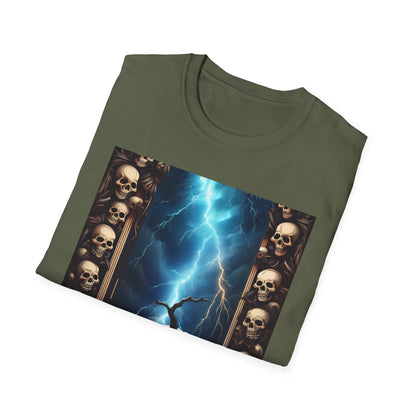 Spooky Skull Pumpkin Crawls from Frame T-Shirt, Halloween Shirt, Unisex Graphic Tee, Casual Halloween Wear, Fall Fashion