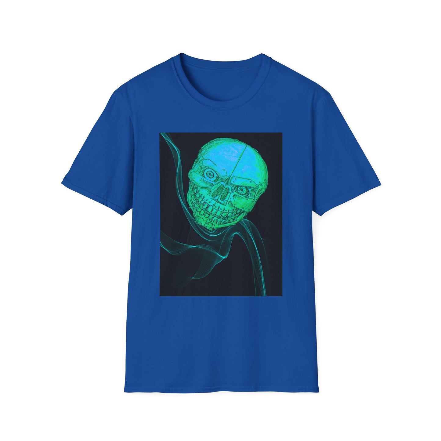 Glow-in-the-Dark floating vibe Skull T-Shirt, Creepy Halloween Tee, Unisex Softstyle Top, Spooky Gift for Teens, Unique Graphic Shirt