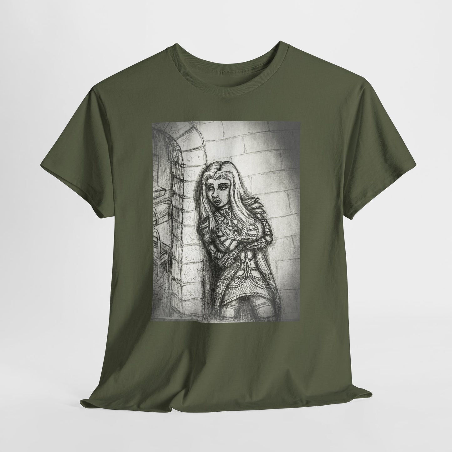 Fantasy Female Elf B & W Unisex Tee