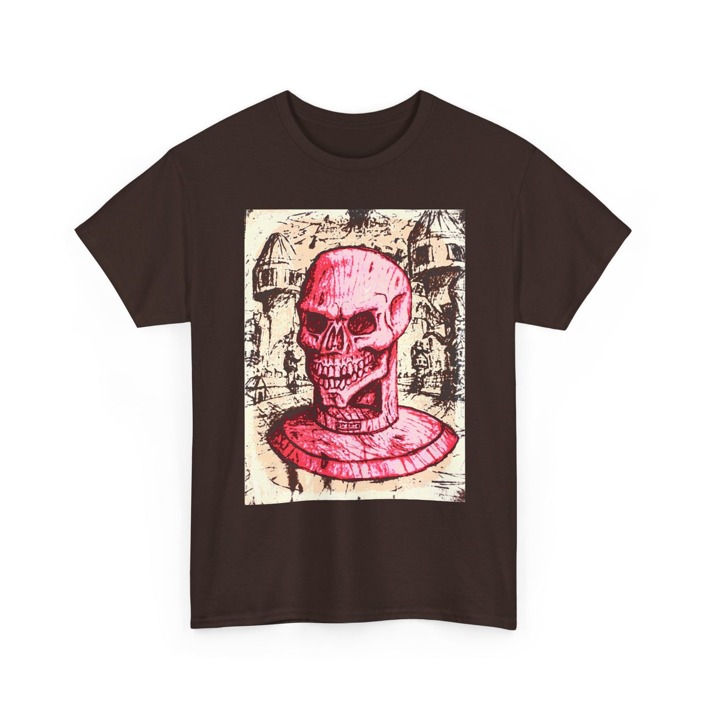 Vibrant Skull Graphic Tee, Unisex Heavy Cotton Shirt, Art Tee, Halloween Apparel, Edgy Casual Wear, Unique Gift