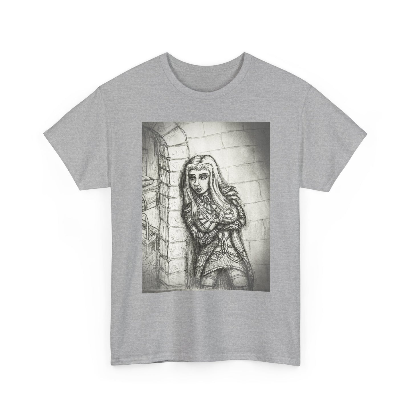 Fantasy Female Elf B & W Unisex Tee