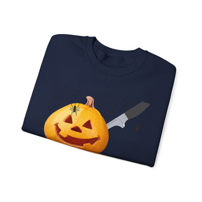 Halloween Horror Smiling Pumpkin Face Sweatshirt