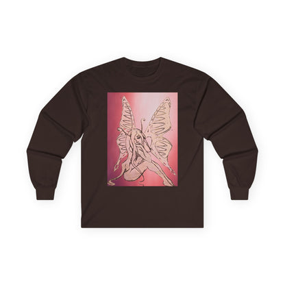Butterfly Fairy Long Sleeve Tee — Ethereal Pink Graphic Shirt