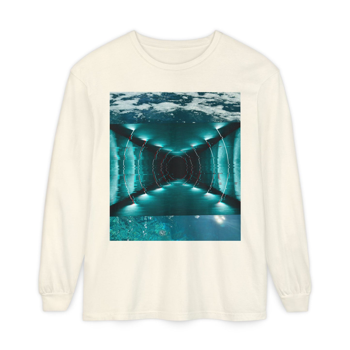 Abstract Fluid Unisex Garment-dyed Long Sleeve T-Shirt