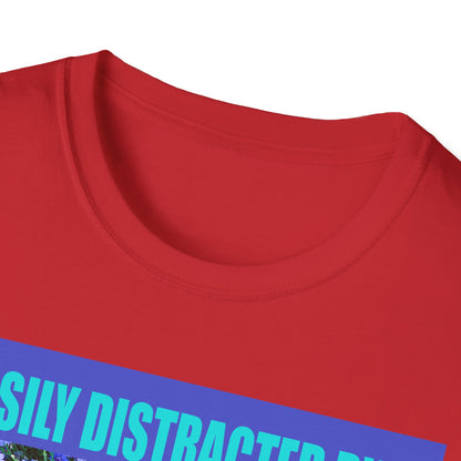 Easily Distracted by Puppies Cute Dog Lover T-Shirt, Easily Distracted by Dogs Tee, Perfect Gift for Pet Owners, Animal Lover Apparel, Casual Everyday Wear
