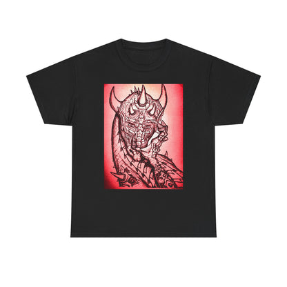 Bold Graphic Tee with Gothic Dragon Design, Unisex Cotton Shirt, Unique Art Tee, Oversized Casual Top, Gift for Art Lovers
