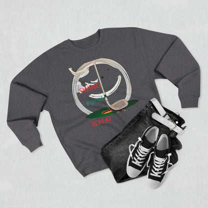 Golf Lover's Swing Unisex Crewneck Sweatshirt: Swing, Repeat, Perfect for Gifts, Sports Enthusiasts, Casual Wear, and Holidays