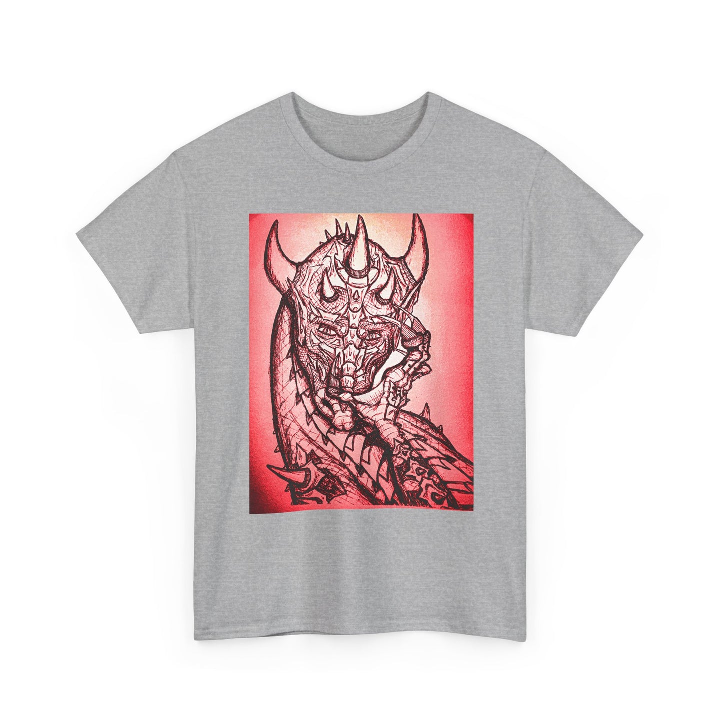 Bold Graphic Tee with Gothic Dragon Design, Unisex Cotton Shirt, Unique Art Tee, Oversized Casual Top, Gift for Art Lovers