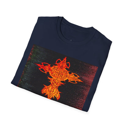 Celtic Fiery Cross T-Shirt – Tribal Flame Graphic Tee