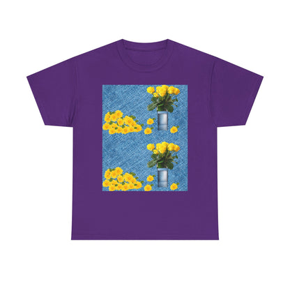 Sunflower double the pretty Bouquet Unisex Heavy Cotton Tee, Floral Graphic Tee, Casual Wear, Gift for Her, Summer Fashion, Eco-Friendly T-Shirt