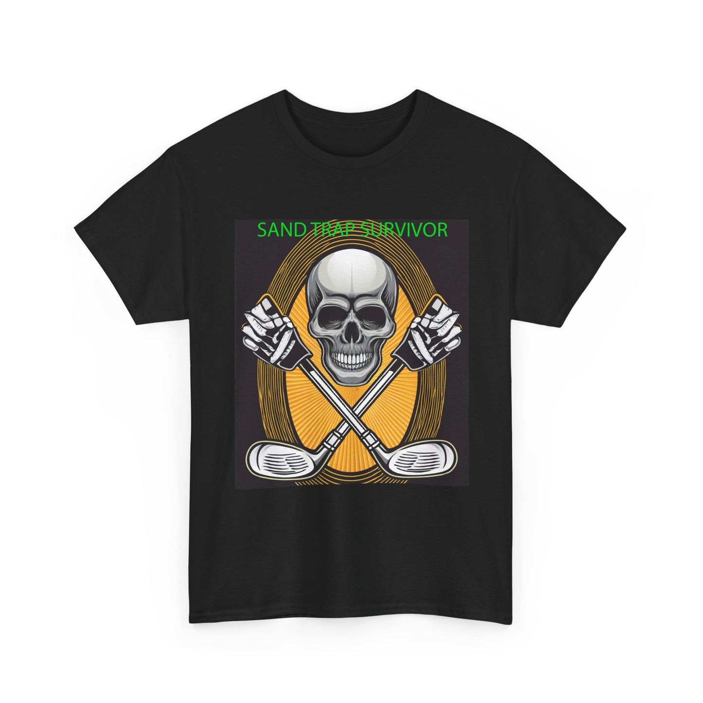 Golf Survivor Skull Tee, Unisex Heavy Cotton T-Shirt, Perfect Gift for Golf Lovers, Sports Apparel, Casual Wear, Skull Design
