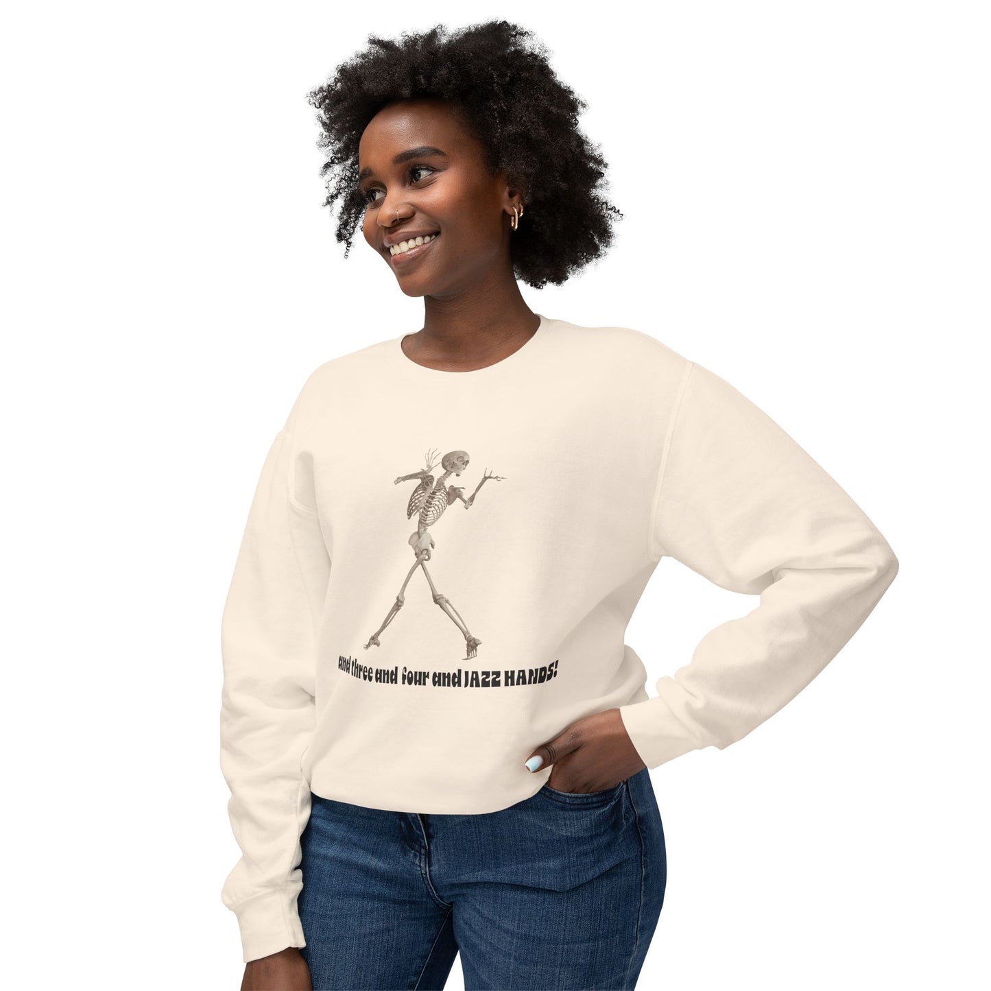 Skeleton Dance Unisex Lightweight Crewneck Sweatshirt, Halloween Sweater, Funny Gift, Casual Wear, Dance Lovers Sweatshirt, Unique Apparel