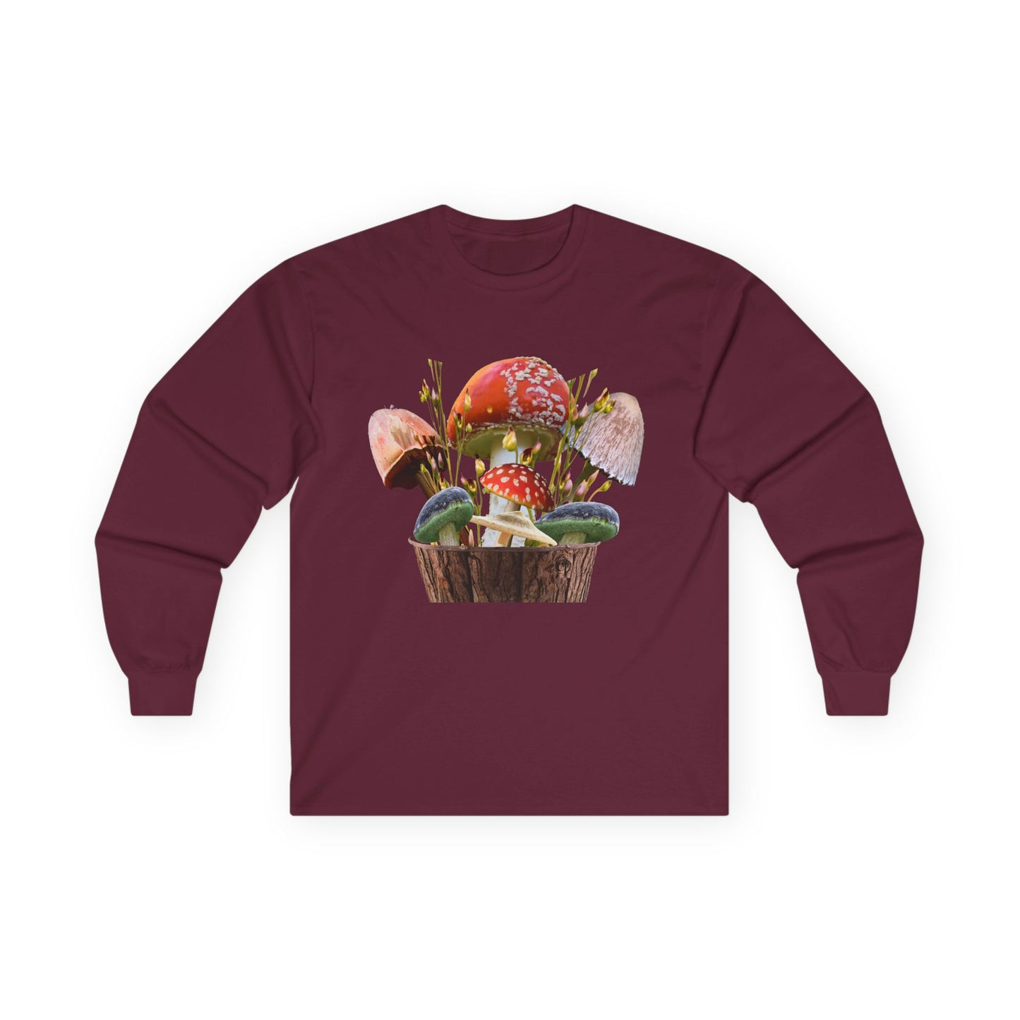 Whimsical Mushroom Long Sleeve Tee | Nature Lover Gift, Fall Fashion, Unisex Tee, Eco-Conscious Style, Cozy Everyday Wear