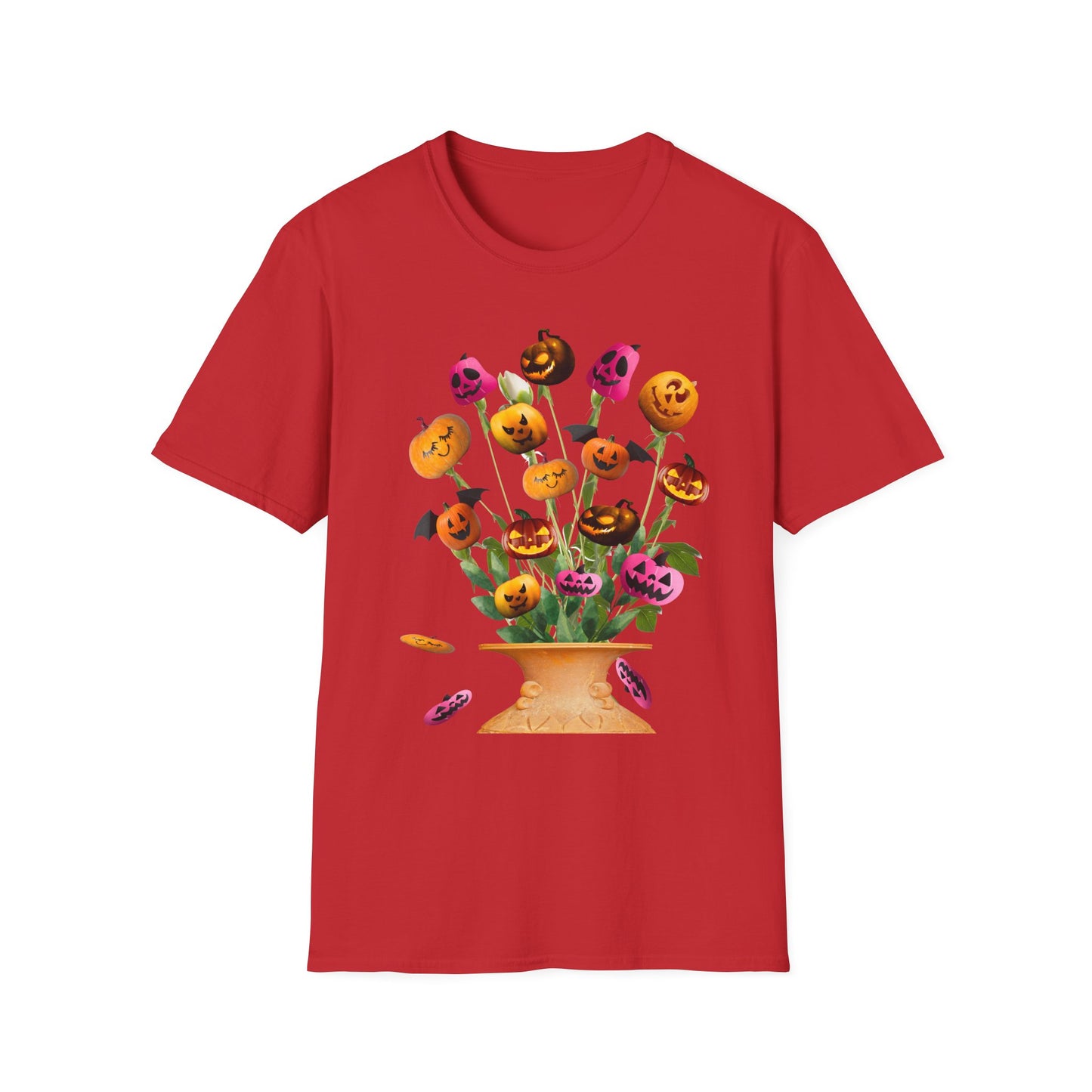 Halloween Pumpkin Bouquet T-Shirt, Cute Fall Tee, Unisex Graphic Shirt, Ideal for Halloween Parties, Seasonal Gift Idea