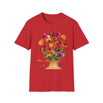 Halloween Pumpkin Bouquet T-Shirt, Cute Fall Tee, Unisex Graphic Shirt, Ideal for Halloween Parties, Seasonal Gift Idea