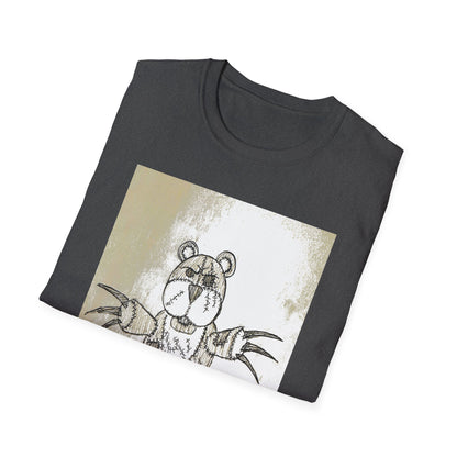 Demonic  Artistic Bear T-Shirt, Unisex Graphic Tee, Unique Animal Art Shirt, Fun Casual Wear, Gift for Kids & Teens, Birthday or Holiday