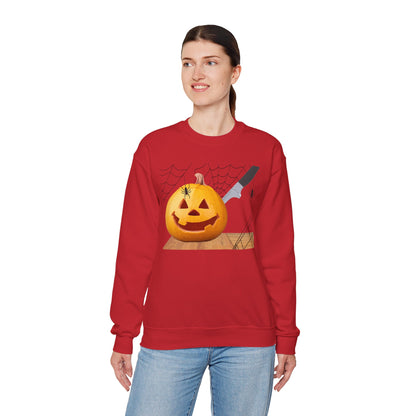 Halloween Horror Smiling Pumpkin Face Sweatshirt