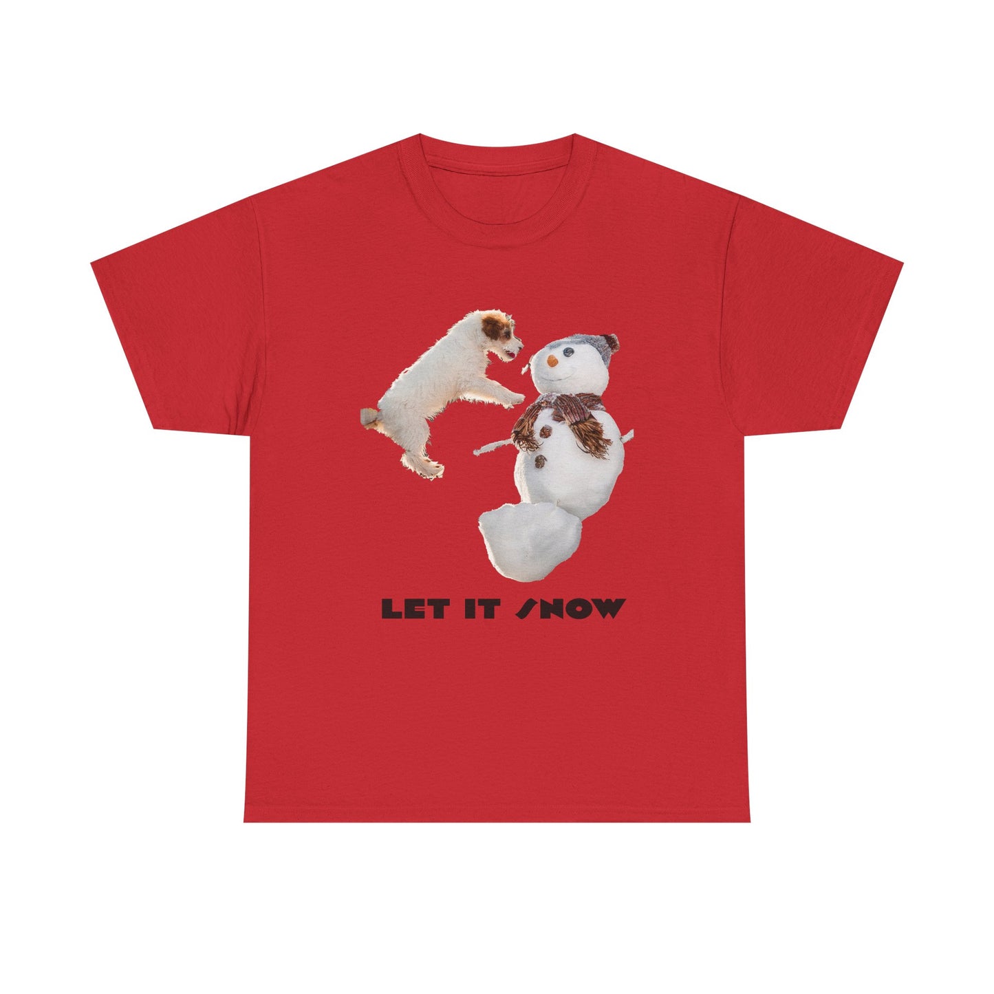 Let It Snow Dog & Snowman Tee — Funny Cute Holiday T-Shirt