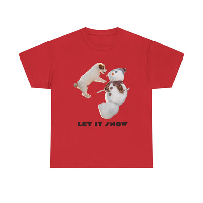 Let It Snow Dog & Snowman Tee — Funny Cute Holiday T-Shirt