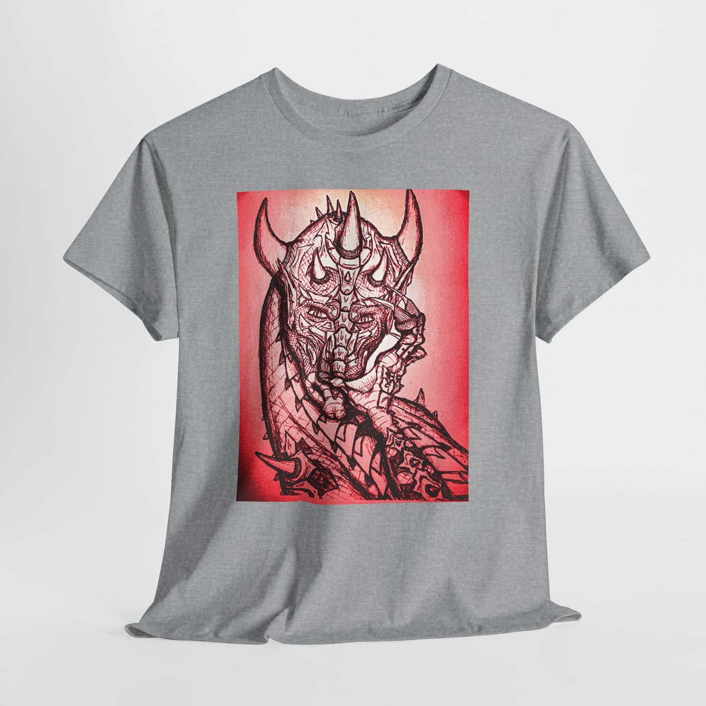 Bold Graphic Tee with Gothic Dragon Design, Unisex Cotton Shirt, Unique Art Tee, Oversized Casual Top, Gift for Art Lovers