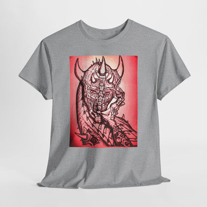 Bold Graphic Tee with Gothic Dragon Design, Unisex Cotton Shirt, Unique Art Tee, Oversized Casual Top, Gift for Art Lovers