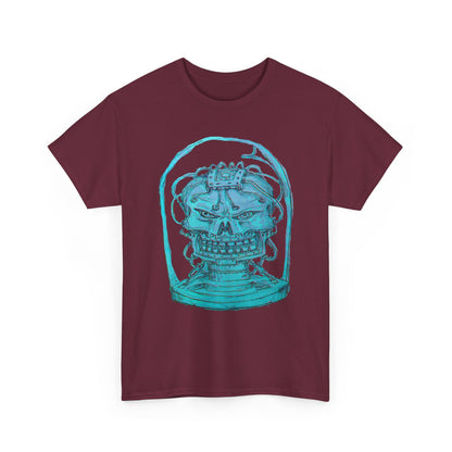 Vibrant Turquoise skull original design Unisex Heavy Cotton Tee