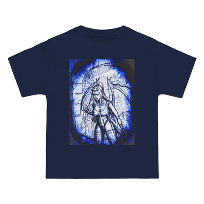 Gothic Demon Winged Warrior Blue Halo Graphic Tee