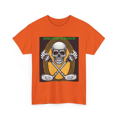 Golf Survivor Skull Tee, Unisex Heavy Cotton T-Shirt, Perfect Gift for Golf Lovers, Sports Apparel, Casual Wear, Skull Design