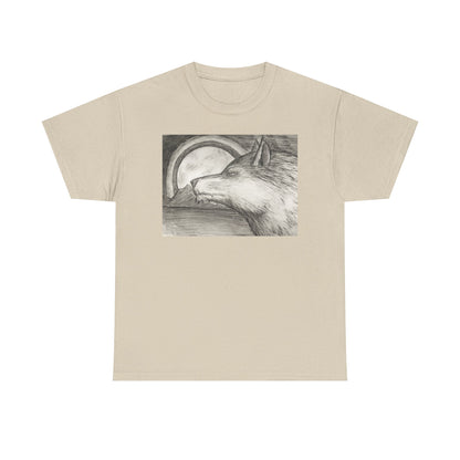 Wolf Art Unisex Heavy Cotton Tee, Nature Lover Shirt, Wildlife T-Shirt, Gift for Outdoorsy Friends, Animal Lover Apparel