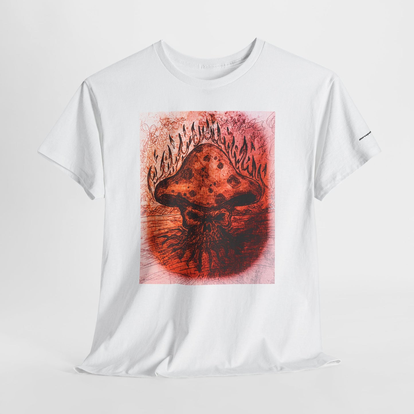 Mushroom Flame T‑Shirt — Psychedelic Burning Mushroom Graphic Tee