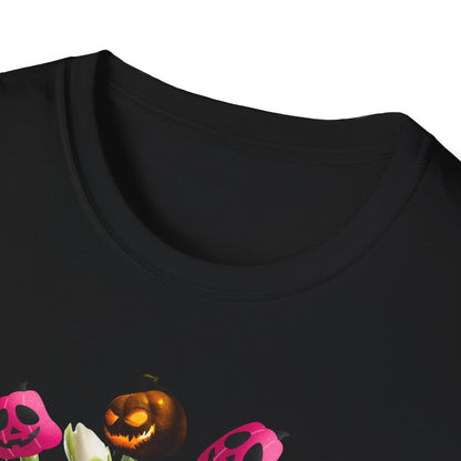 Halloween Pumpkin Bouquet T-Shirt, Cute Fall Tee, Unisex Graphic Shirt, Ideal for Halloween Parties, Seasonal Gift Idea
