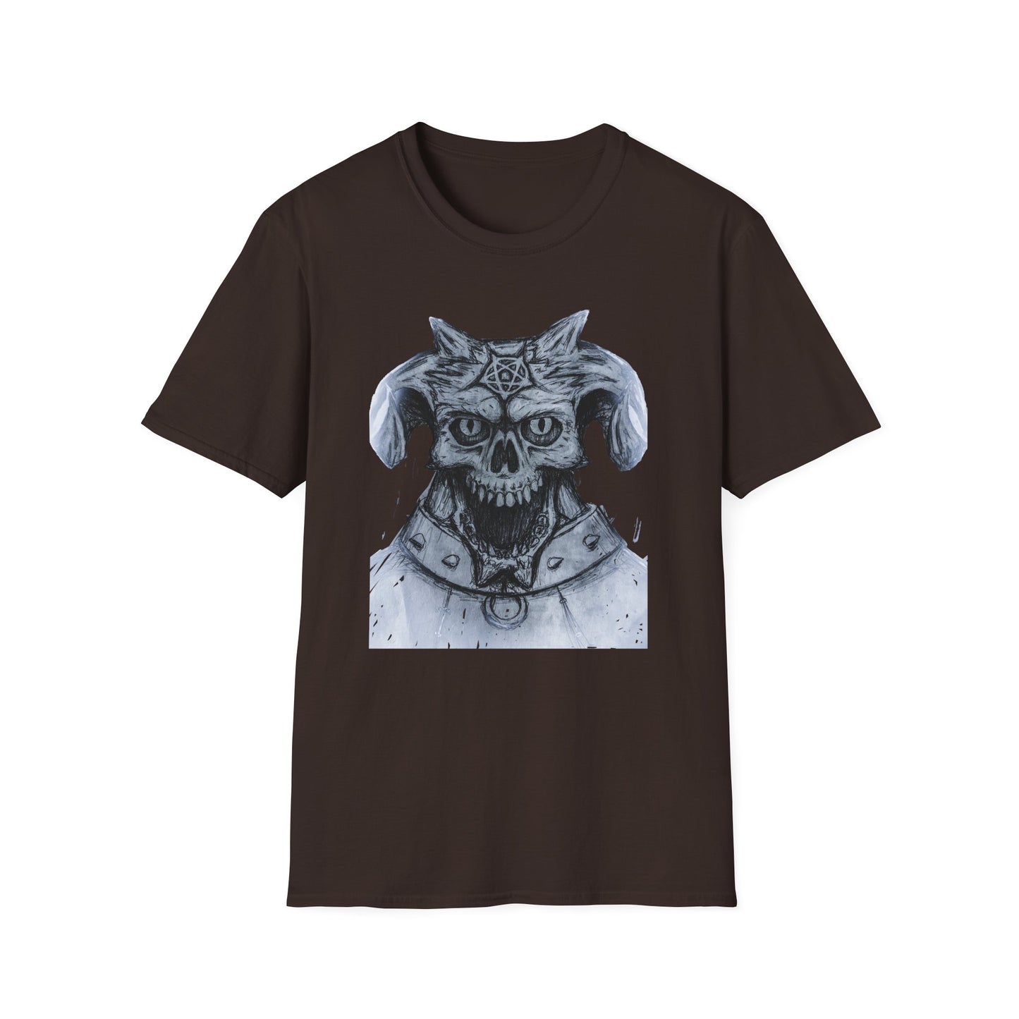 Edgy Graphic Tee: Unisex Softstyle T-Shirt with Skull Design, Art Lover Gift, Halloween Costume, Casual Wear, Unique Artwork Apparel