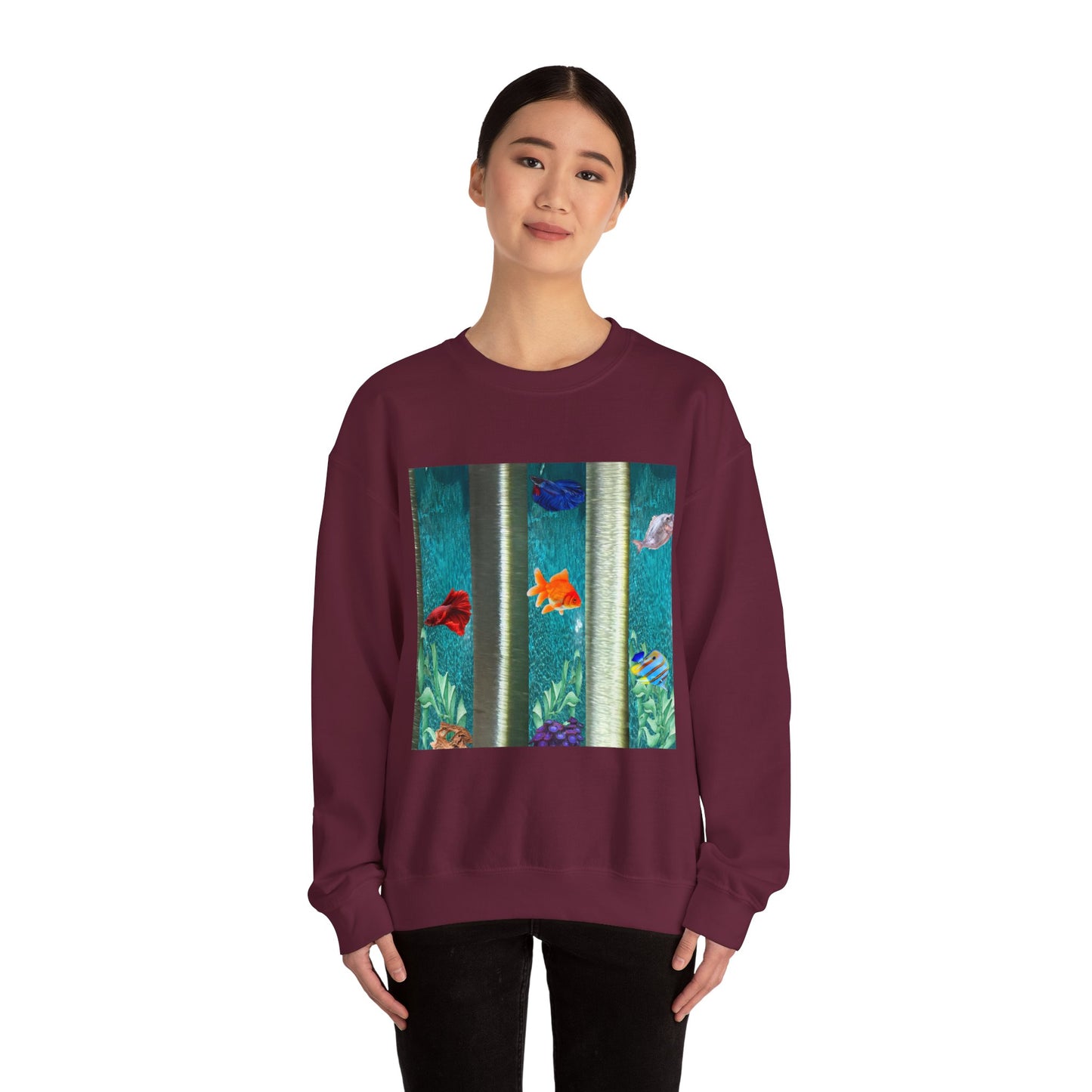 Vibrant Aquatic Sweatshirt - Cozy Outfit, Unique Gift, Everyday Comfort, Relaxing Atmosphere, Ocean Lover's Apparel