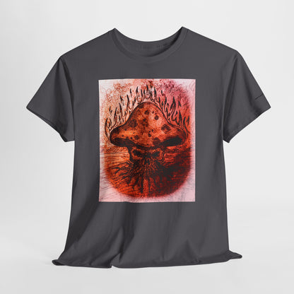 Mushroom Flame T‑Shirt — Psychedelic Burning Mushroom Graphic Tee