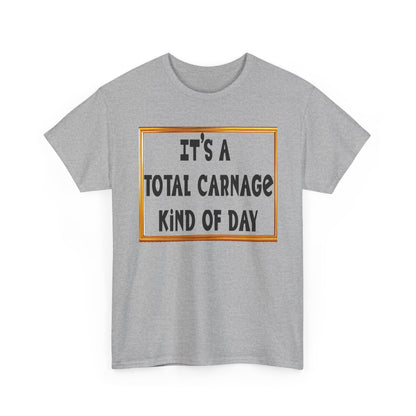 Total Carnage Unisex Heavy Cotton Tee, Casual t-shirt, Graphic Tee, Humor Shirt, Gift for Friends, Fun Apparel