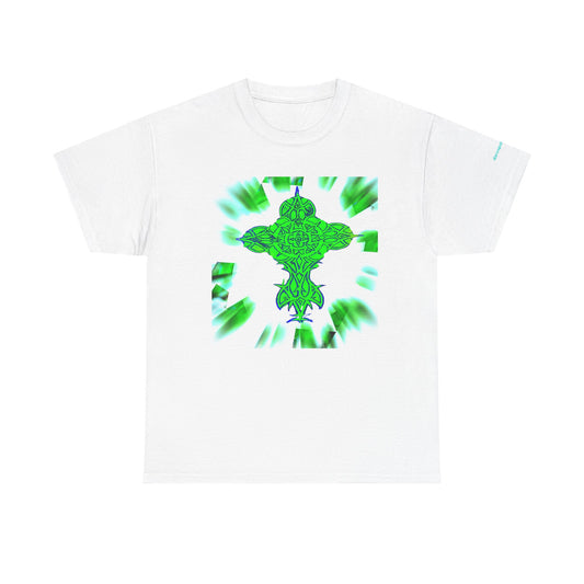Celtic Green Cross T-Shirt — Vibrant Celtic Knotwork Tee