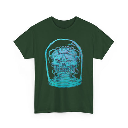 Vibrant Turquoise skull original design Unisex Heavy Cotton Tee
