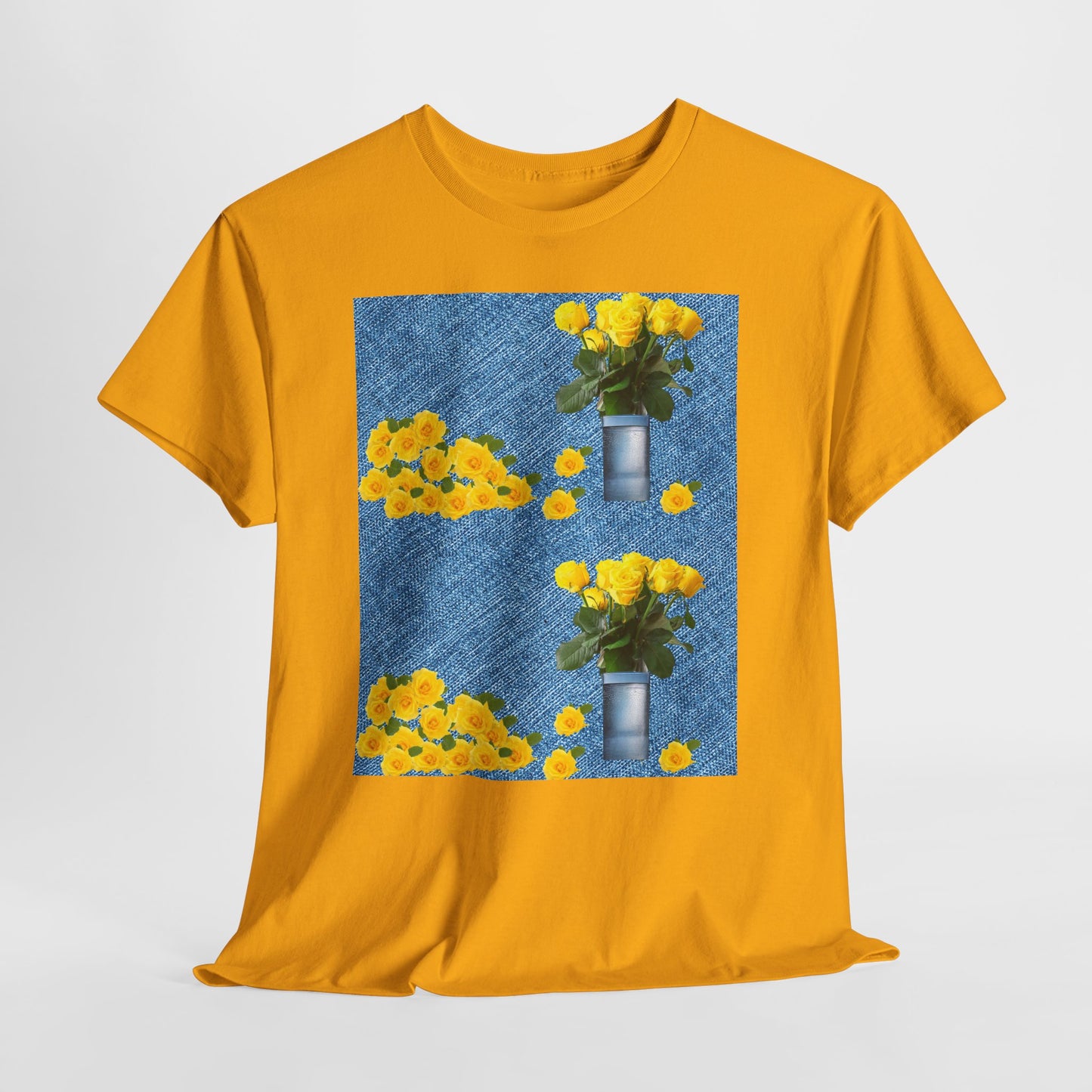 Sunflower double the pretty Bouquet Unisex Heavy Cotton Tee, Floral Graphic Tee, Casual Wear, Gift for Her, Summer Fashion, Eco-Friendly T-Shirt