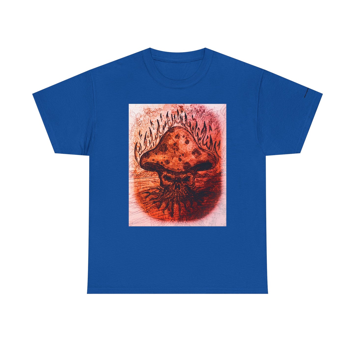 Mushroom Flame T‑Shirt — Psychedelic Burning Mushroom Graphic Tee