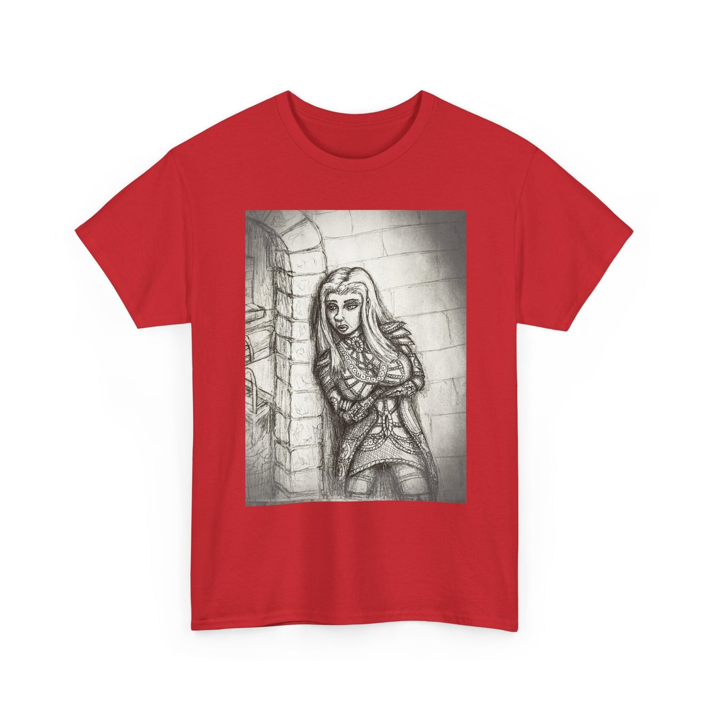 Fantasy Female Elf B & W Unisex Tee
