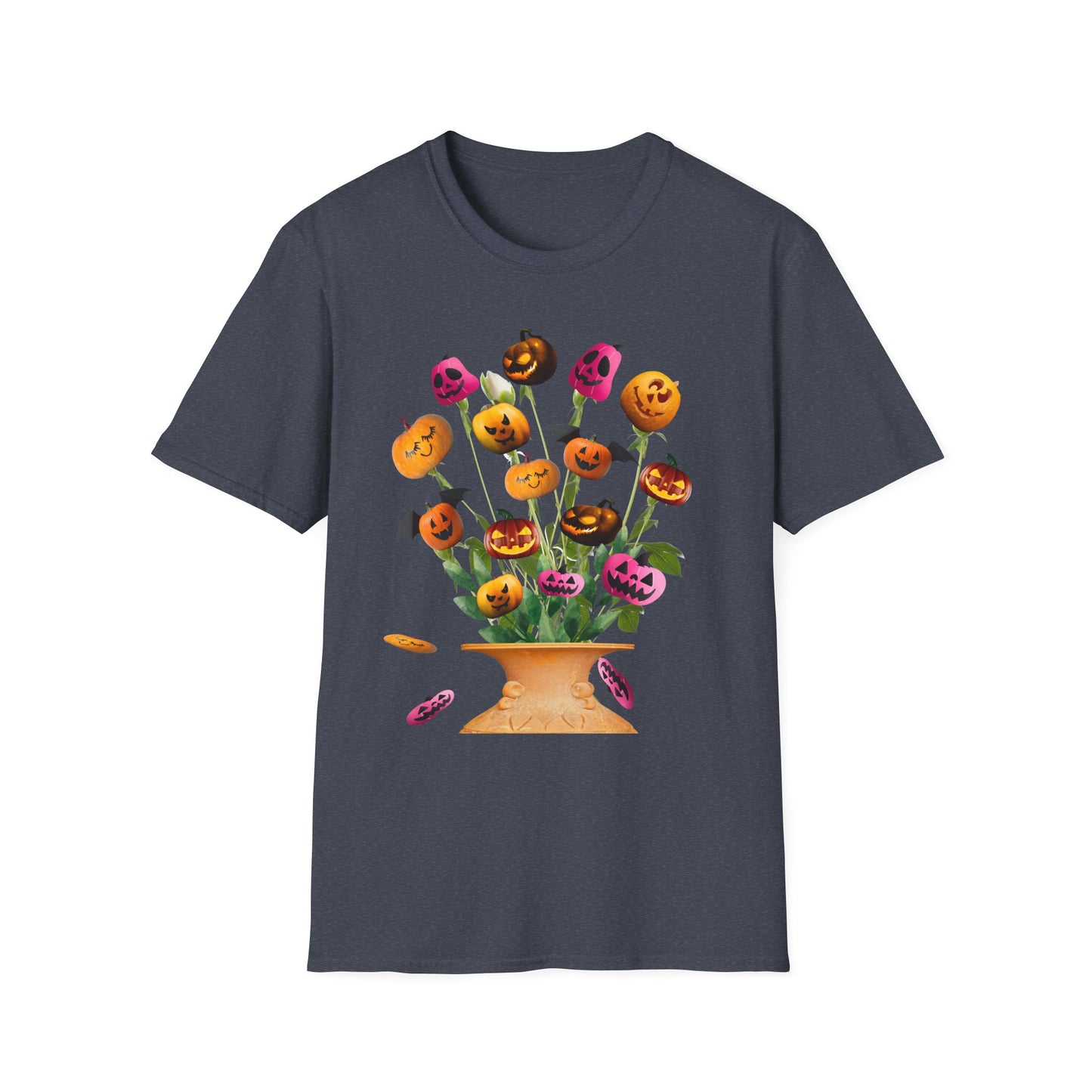 Halloween Pumpkin Bouquet T-Shirt, Cute Fall Tee, Unisex Graphic Shirt, Ideal for Halloween Parties, Seasonal Gift Idea