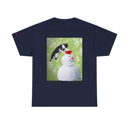 Holiday Cat T‑Shirt – “Aahhh, The Holidays” Funny Snowman Cat Tee