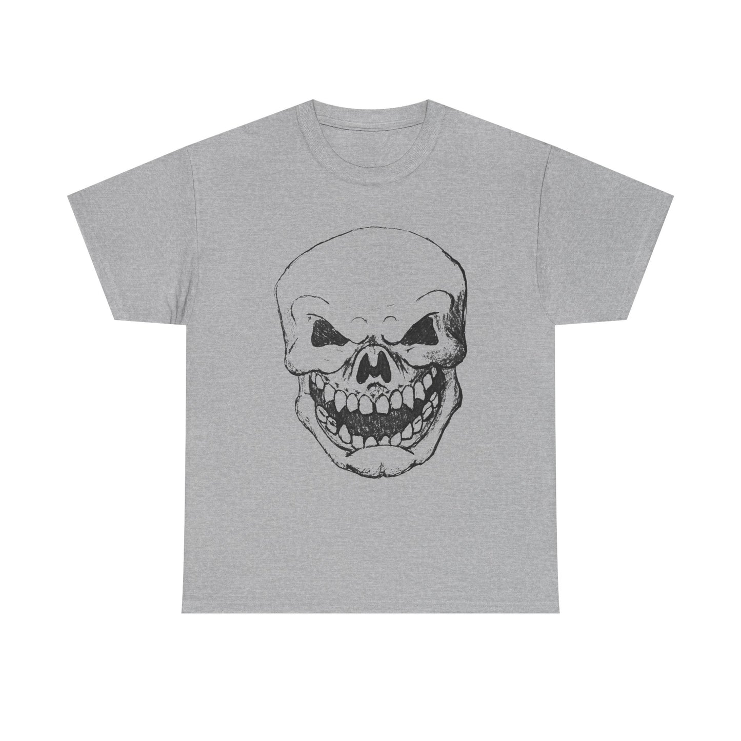 Sketched Skull Tee — Grinning Skull Graphic T-Shirt