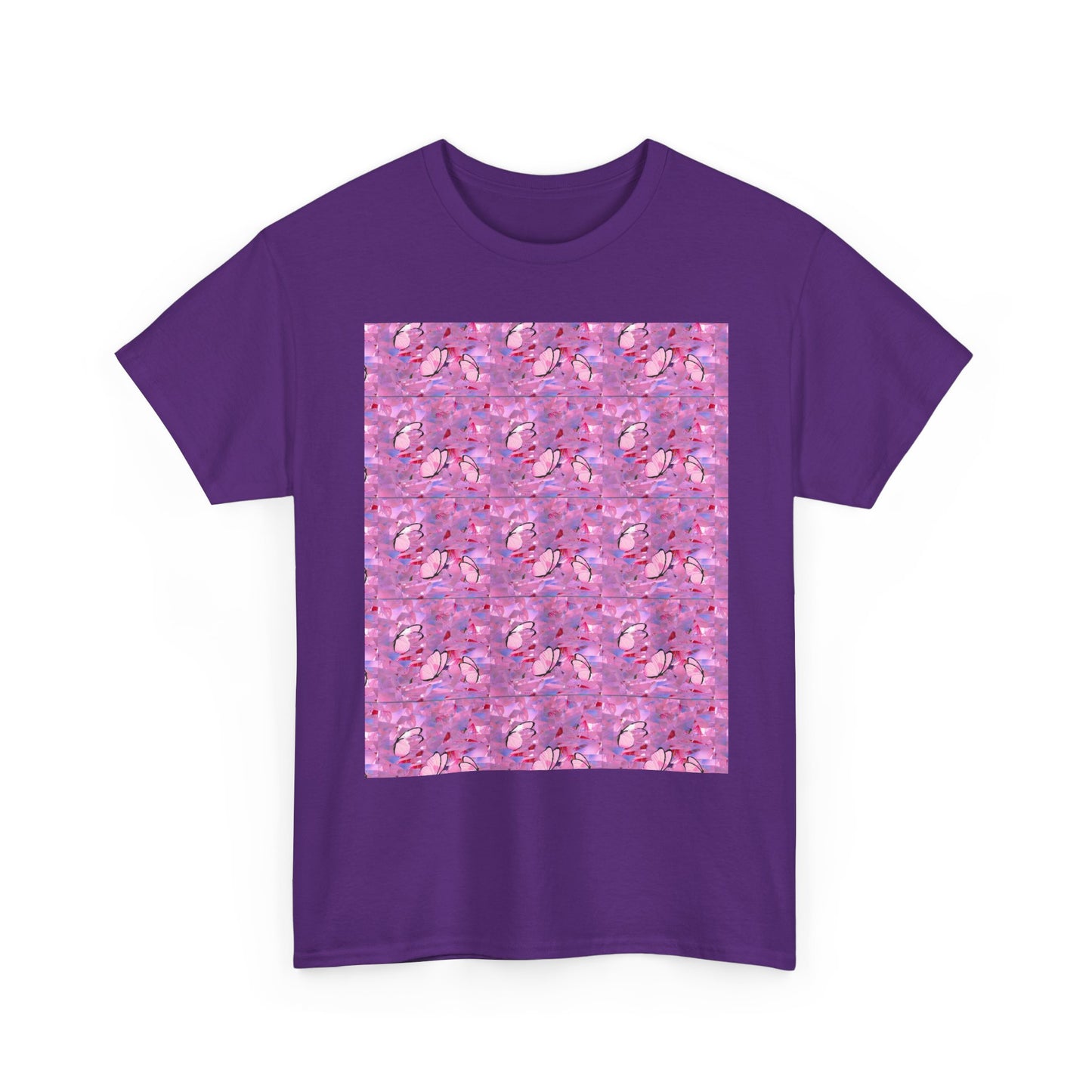 Colorful Repeating Floral Pattern Tee, Unisex T-Shirt, Spring Fashion, Gift for Her, Casual Wear, Eco-Friendly Apparel, Birthday Gift