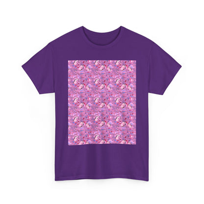 Colorful Repeating Floral Pattern Tee, Unisex T-Shirt, Spring Fashion, Gift for Her, Casual Wear, Eco-Friendly Apparel, Birthday Gift