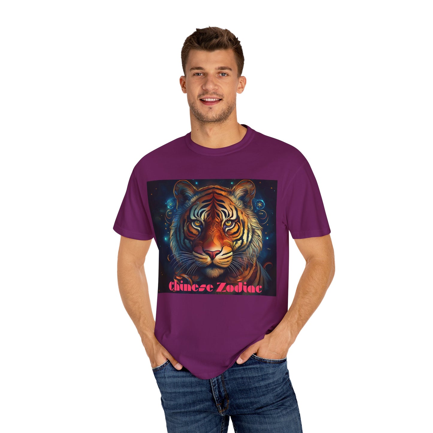Chic Chinese Zodiac Tiger T-Shirt, Unisex Graphic Tee, Astrology Apparel, Zodiac Fashion, Year of the Tiger Shirt